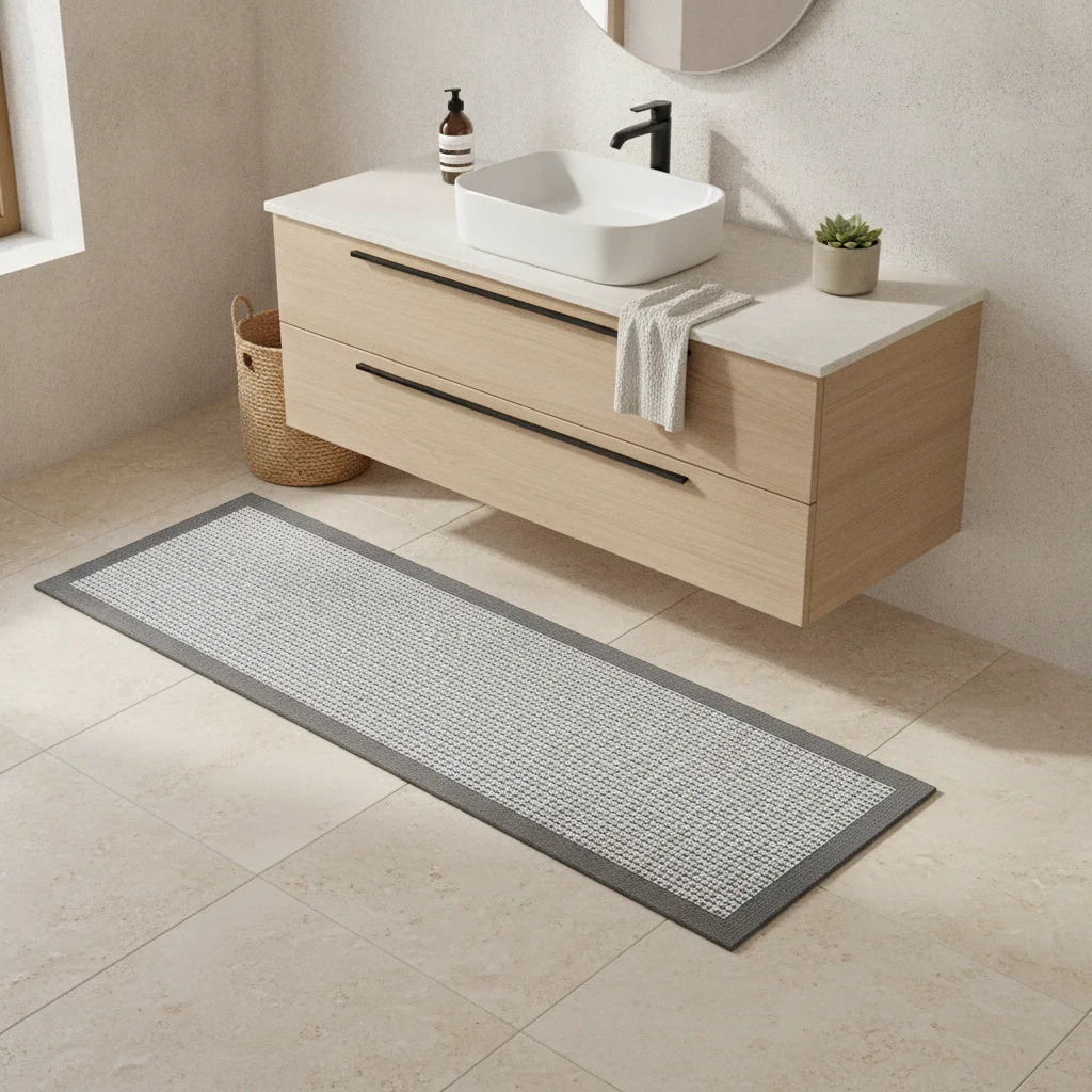 Tapis d'angle en diatomite pour cuisine et salle de bain