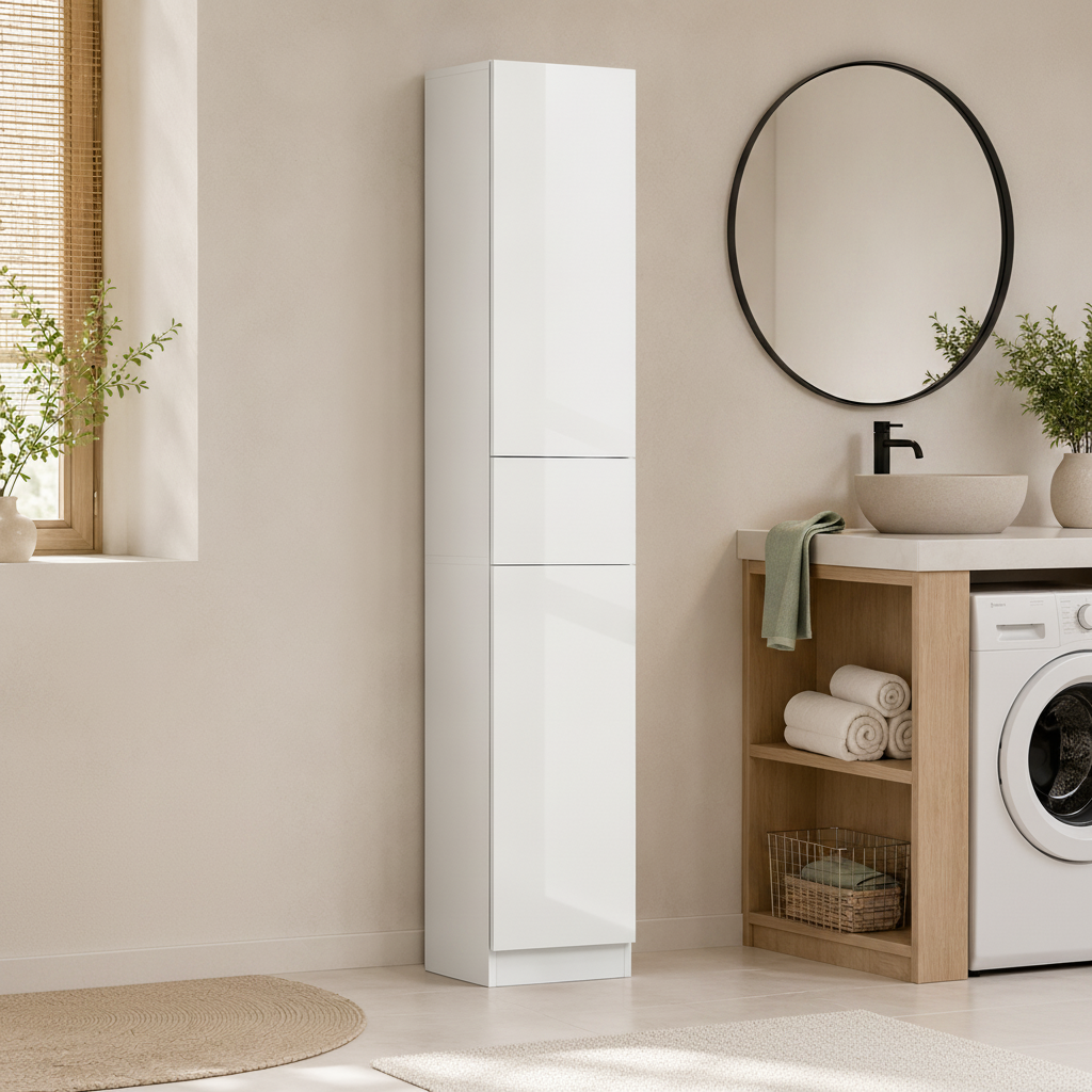Colonne de salle de bain blanche 170 cm