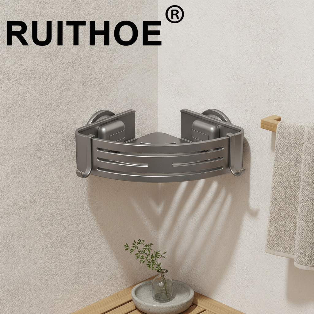 Étagère de douche d'angle à ventouse
