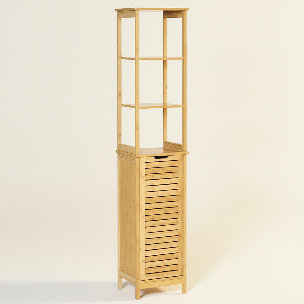 Colonne de salle de bain en bambou à persienne