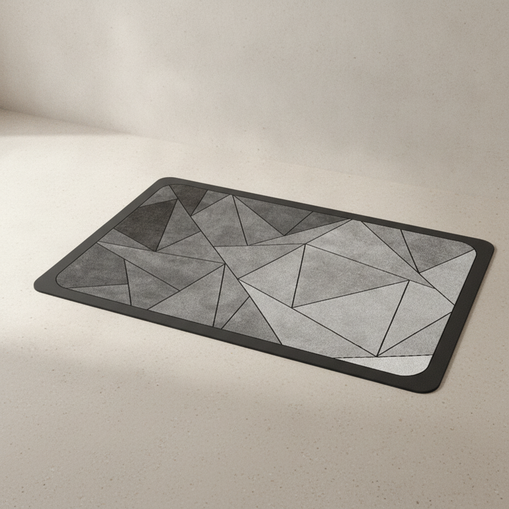 Tapis de bain en diatomite géométrique