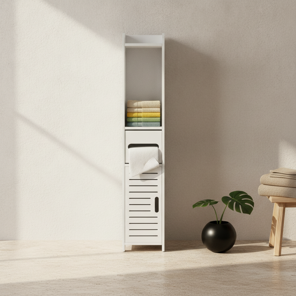 Meuble de rangement WC étroit 80 cm