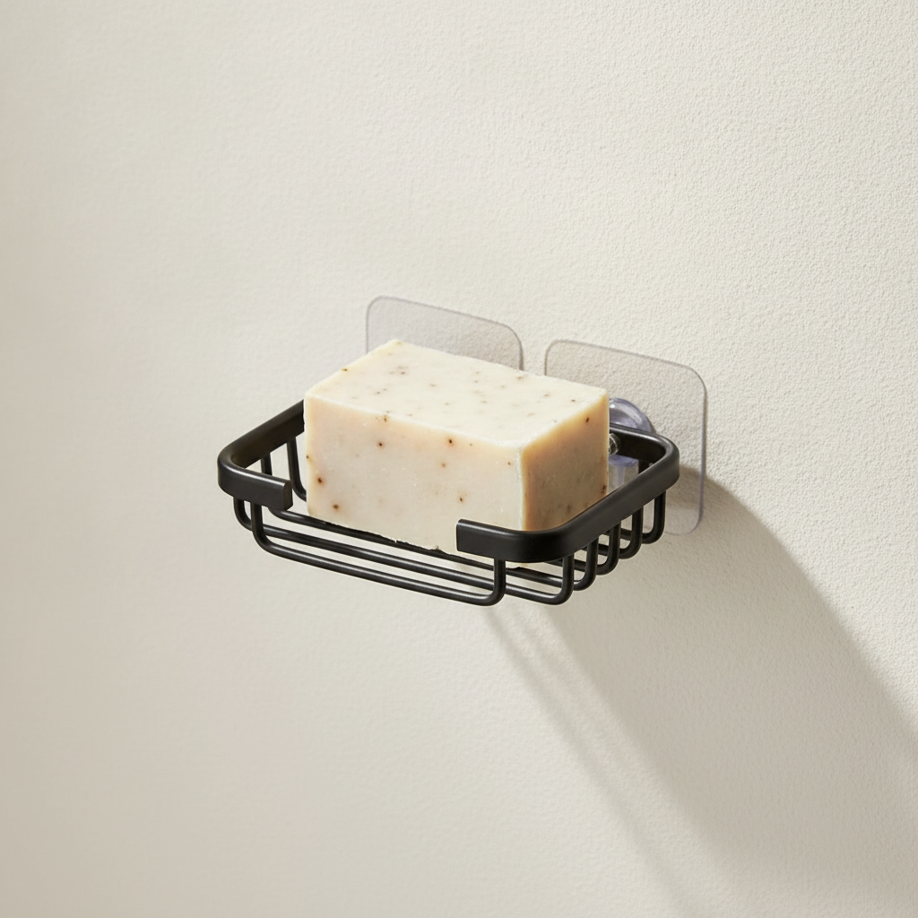 Porte-savon mural en aluminium avec égouttoir