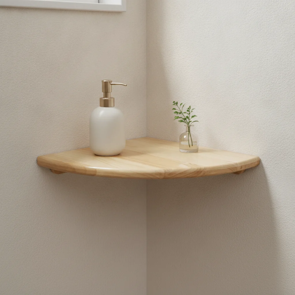 Étagère d'angle murale en bois 15-25 cm