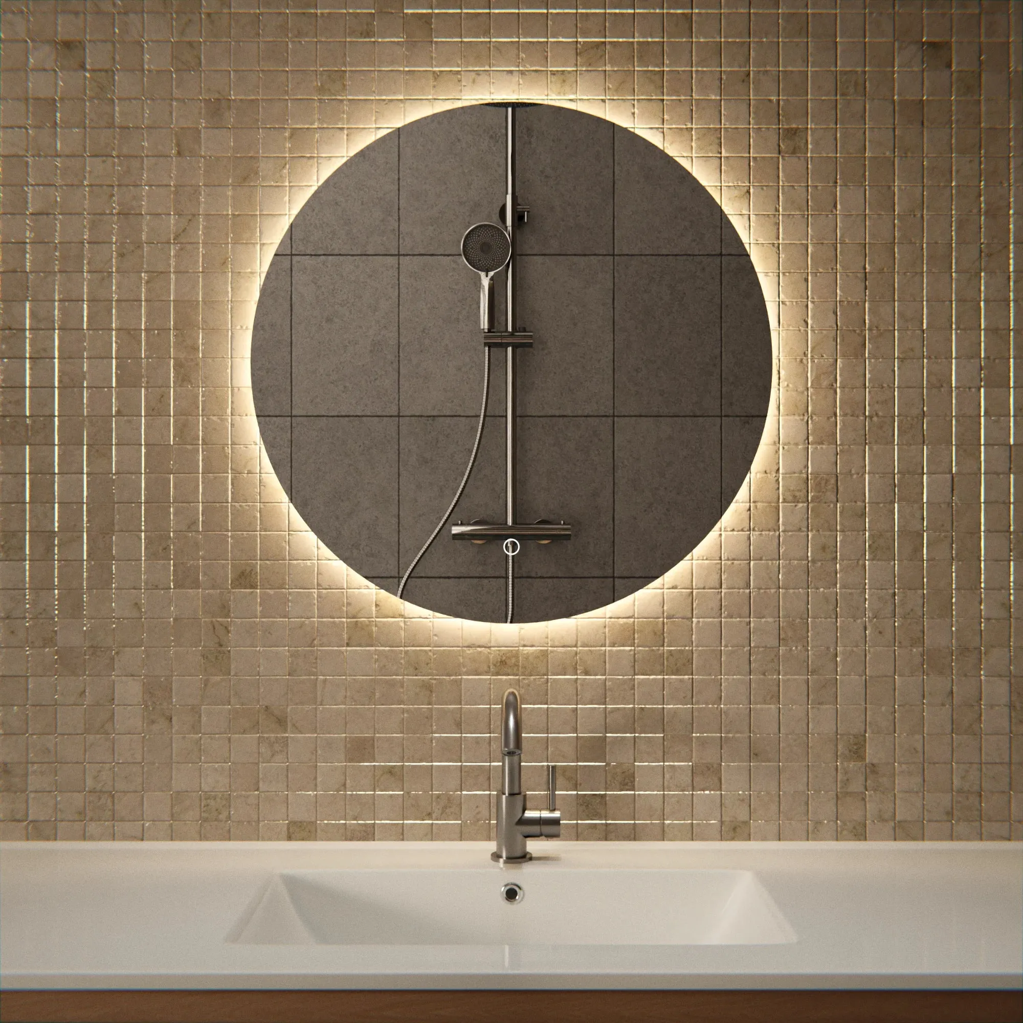 Miroir salle de bain LED sans cadre 60cm