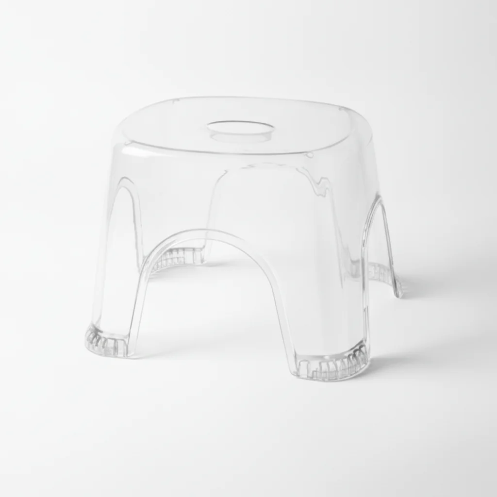Tabouret de salle de bain transparent