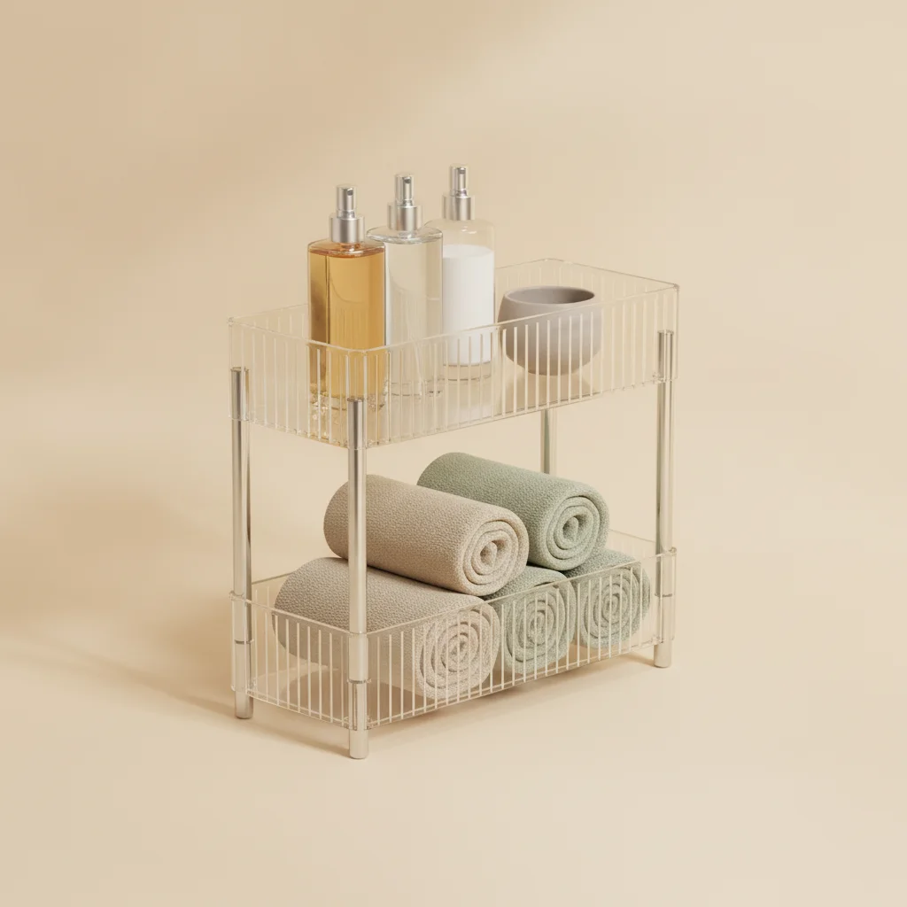 Desserte de salle de bain étroite à roulettes