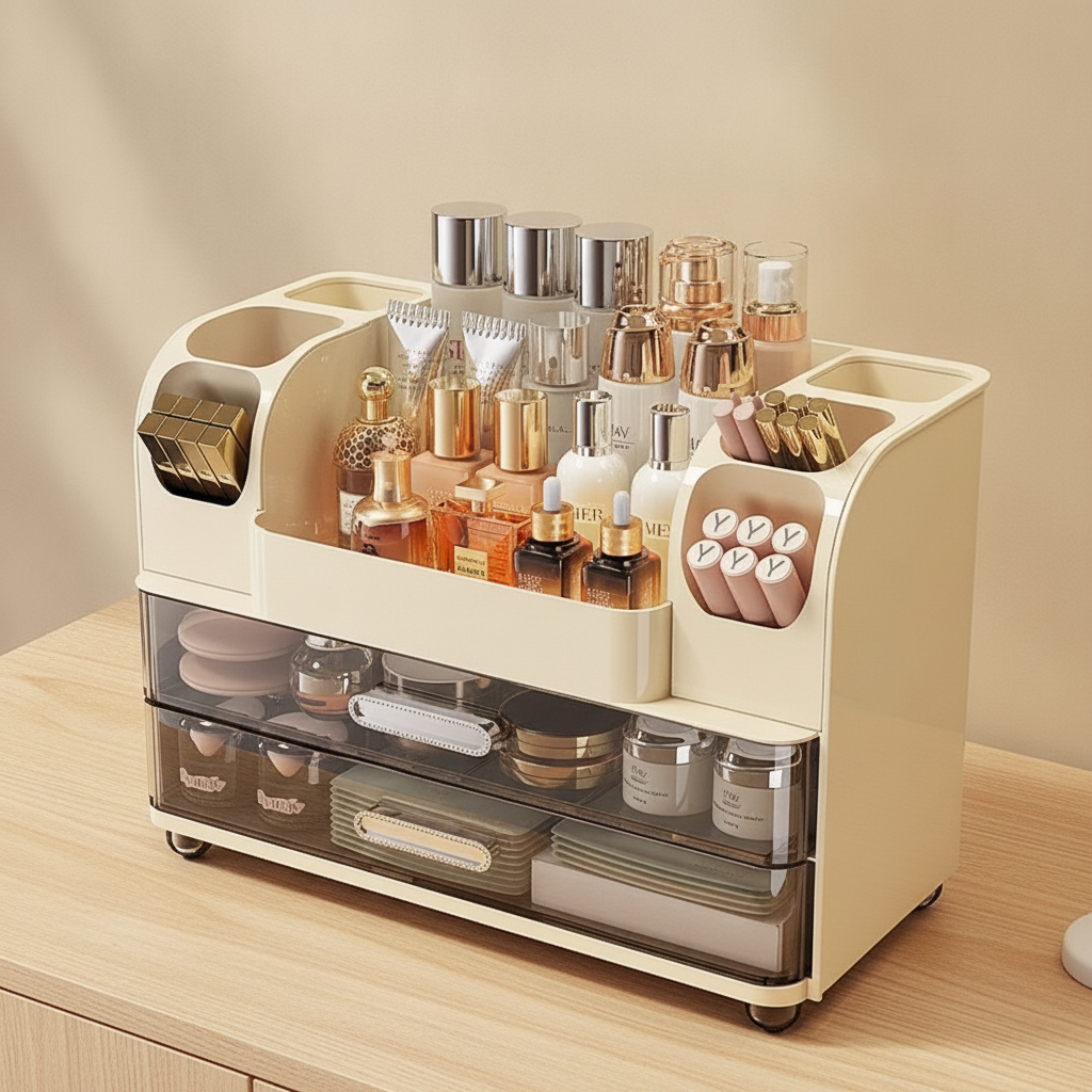 Boîte de rangement maquillage pour coiffeuse
