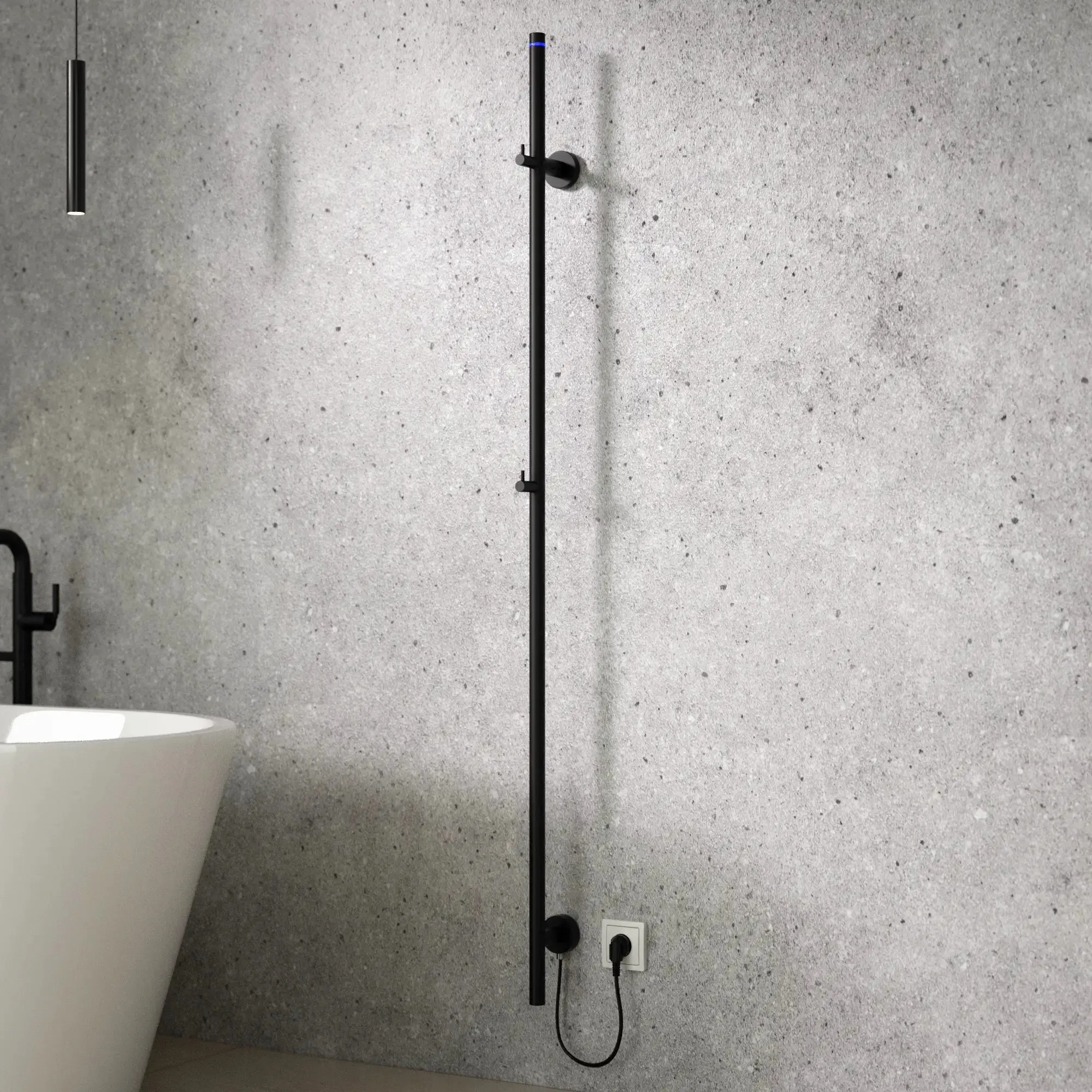 Sèche-serviettes électrique noir mat 150 cm 70W
