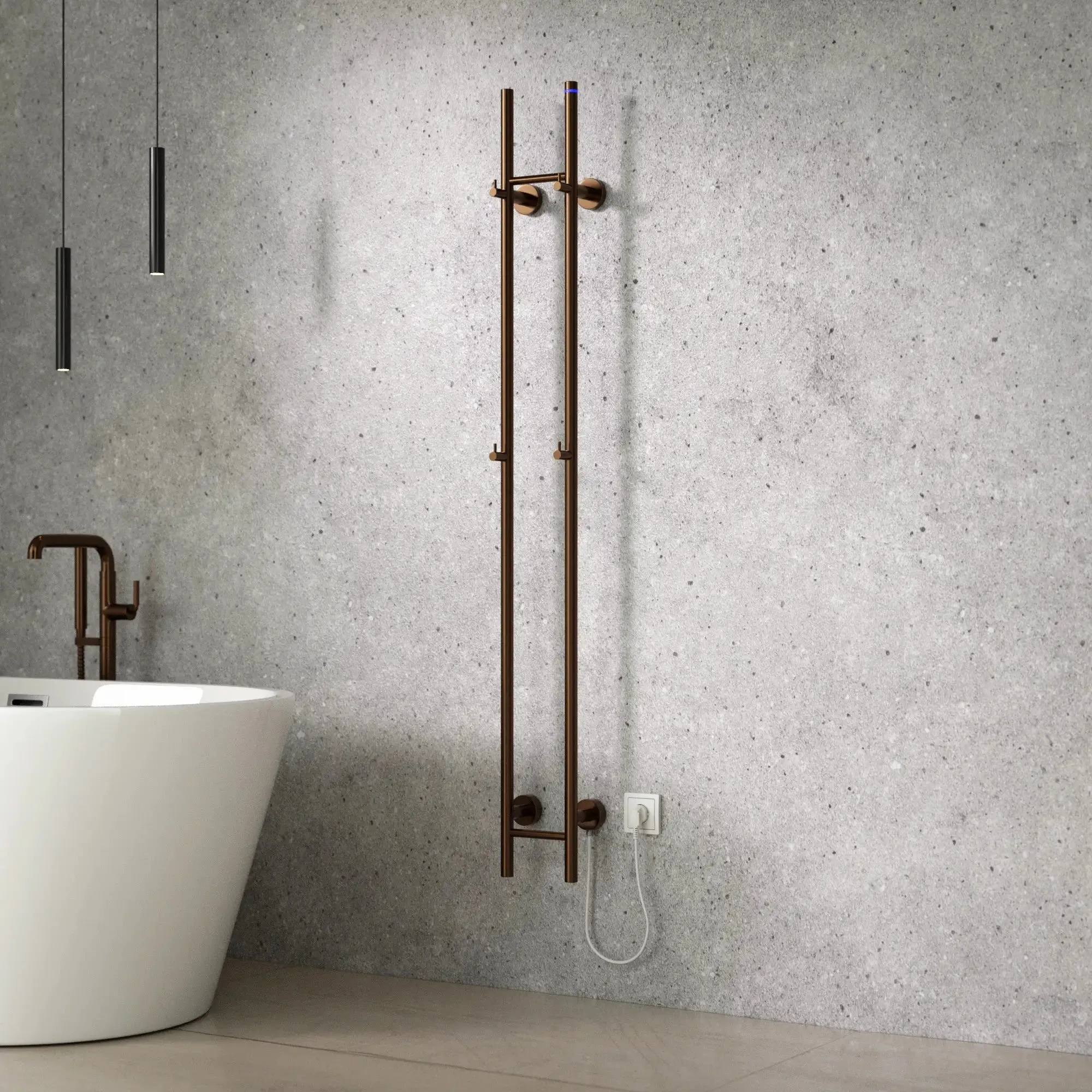 Sèche-serviettes électrique double cuivre 150x16.8 cm