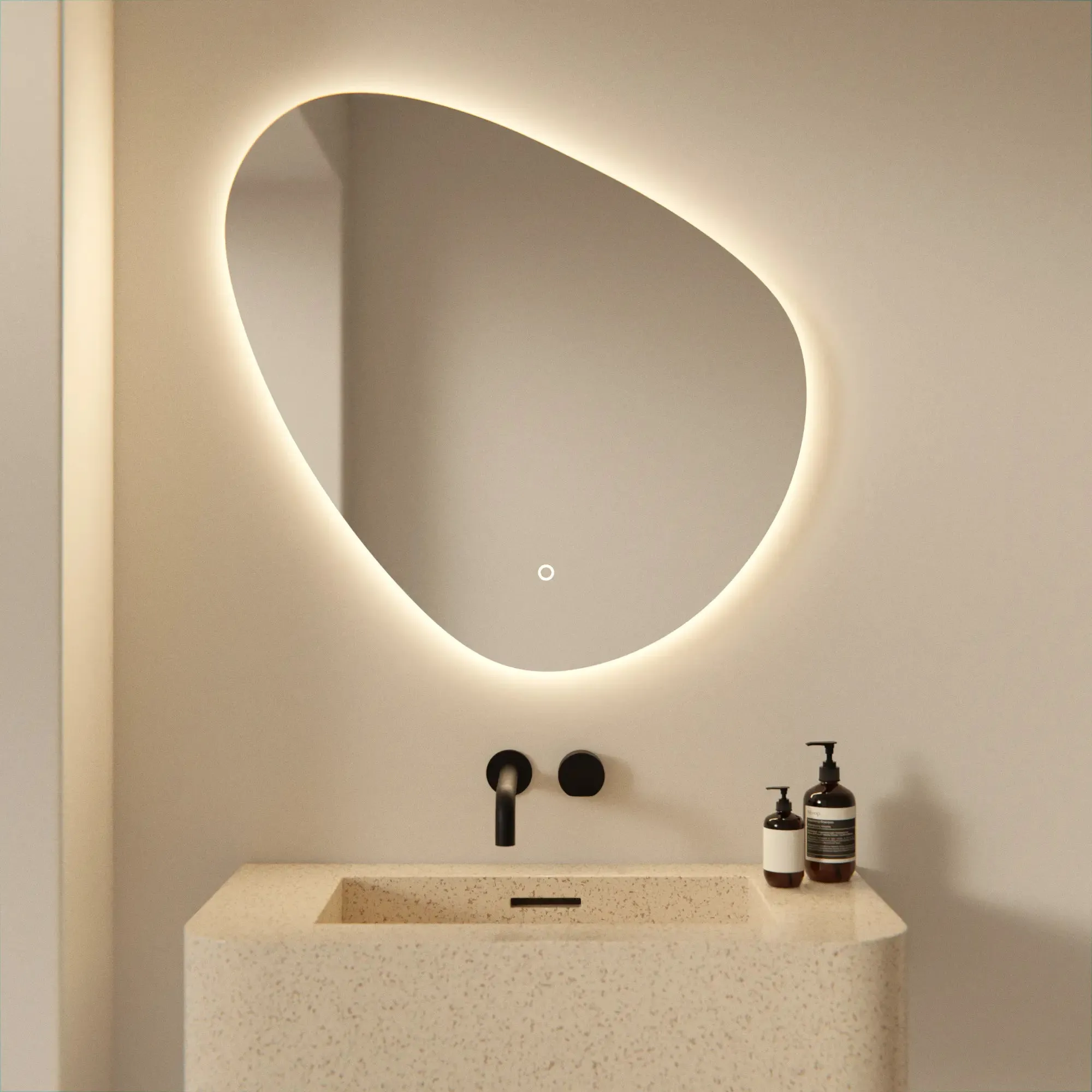 Miroir de salle de bain - 80x80cm Asymetrique - Sans cadre