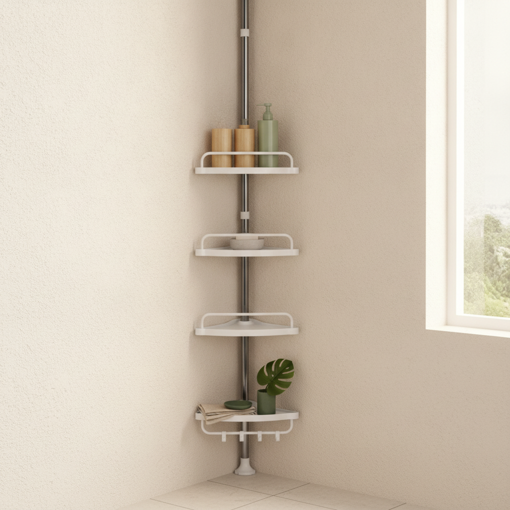 Étagère de douche d'angle télescopique 4 niveaux