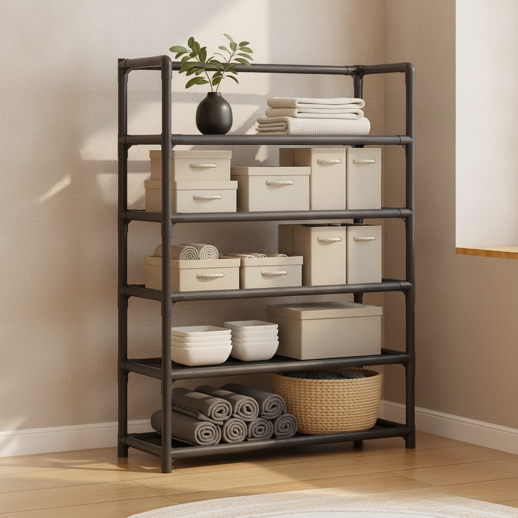 Étagère de rangement salle de bain sur pied