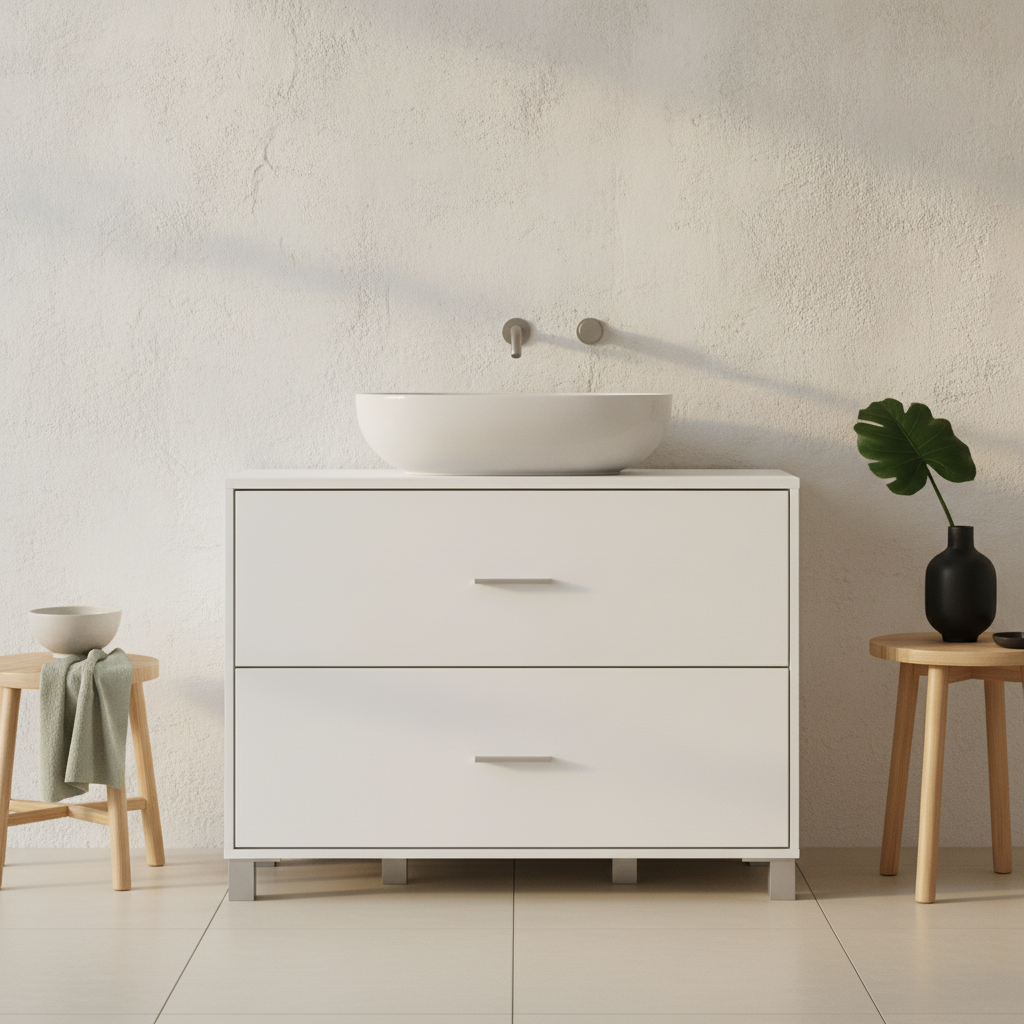 Meuble sous-lavabo 2 tiroirs 80x30x60cm