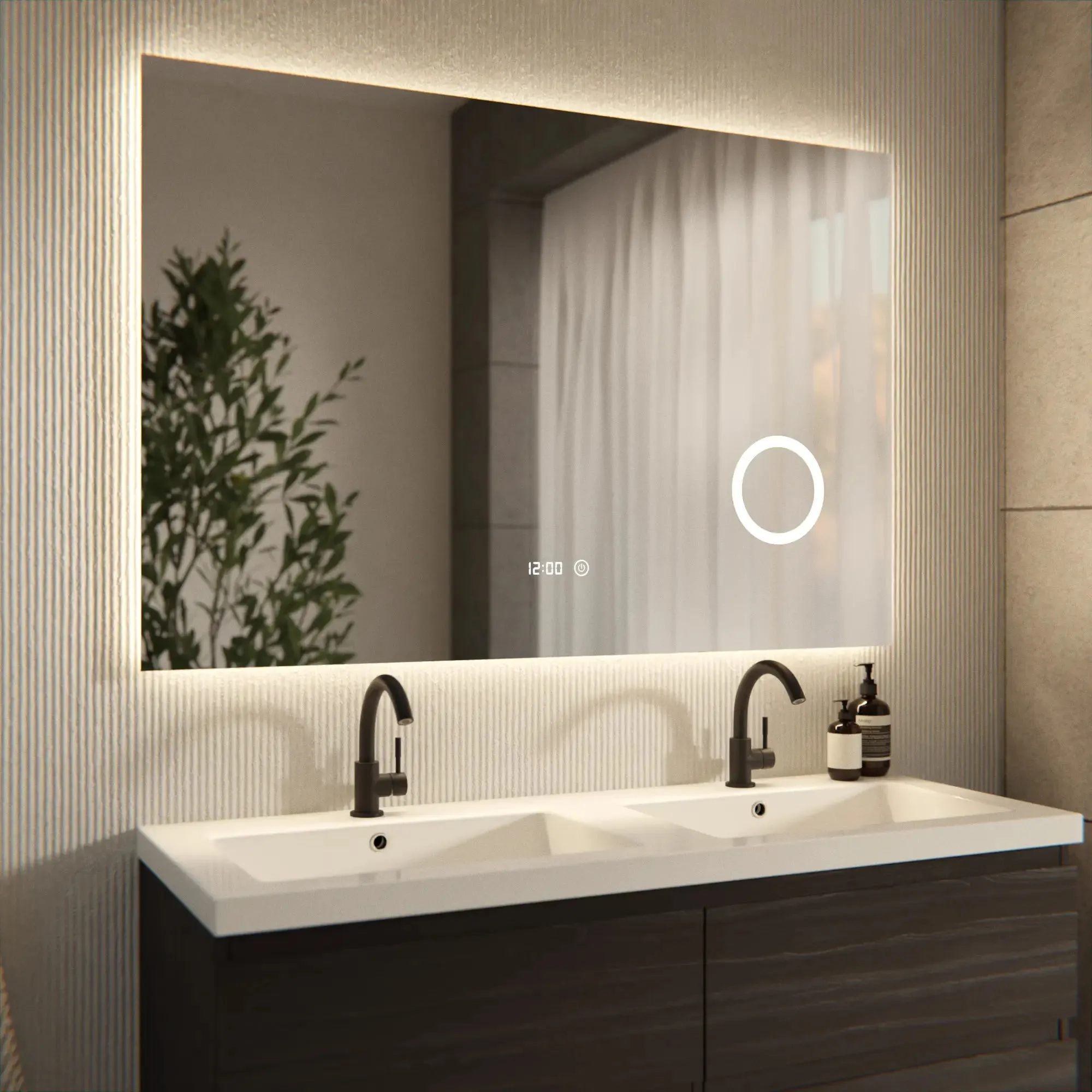 Miroir de salle de bain sans cadre 120x80cm
