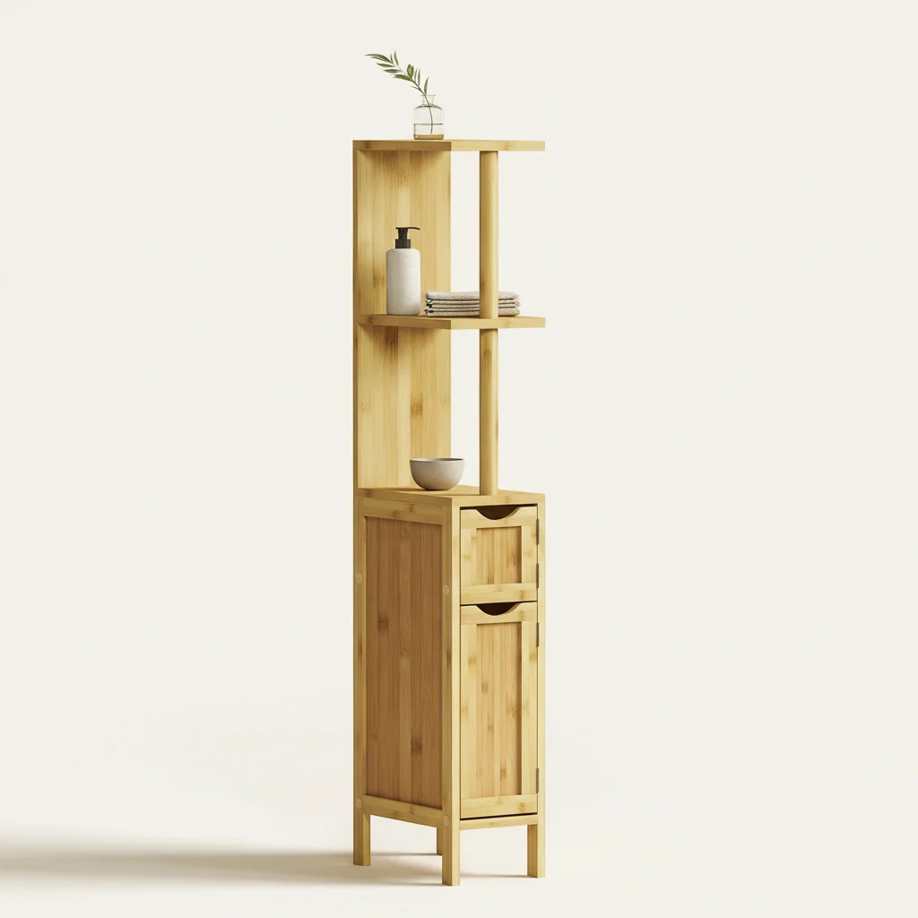 Colonne de salle de bain en bambou 120 cm