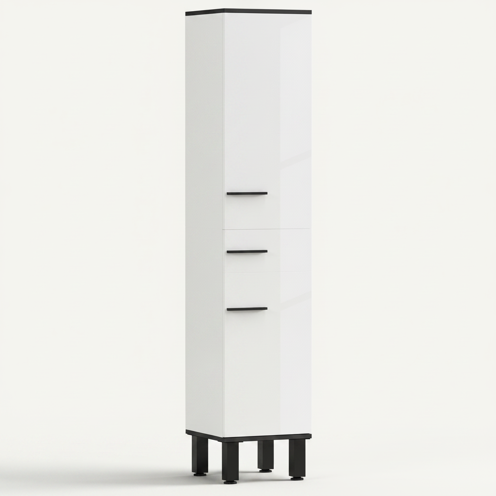Colonne de salle de bain blanche avec tiroir