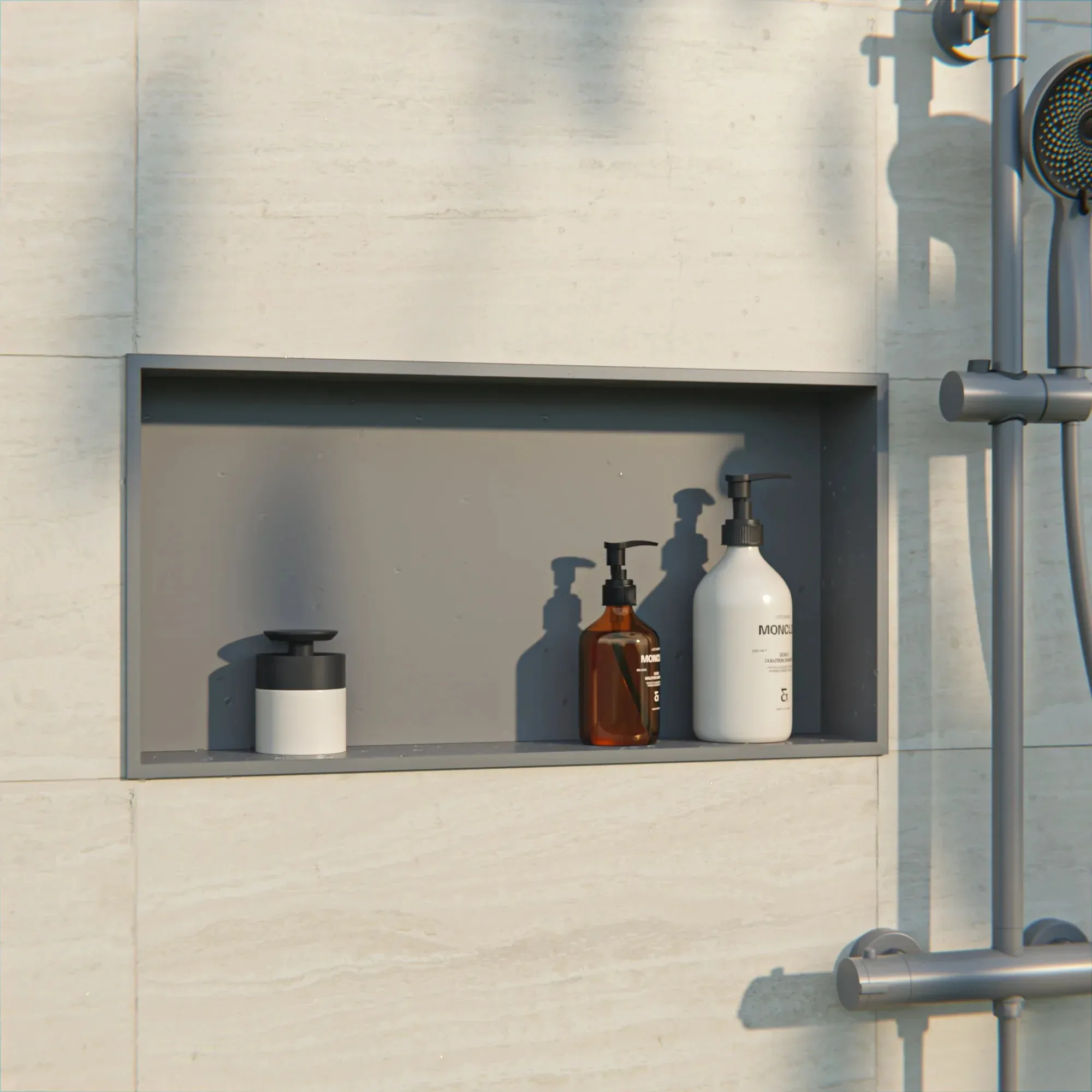 Niche de Douche Encastrable Grise 30x60x10 cm