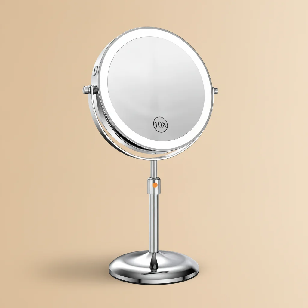 Miroir de maquillage lumineux sur pied 10X