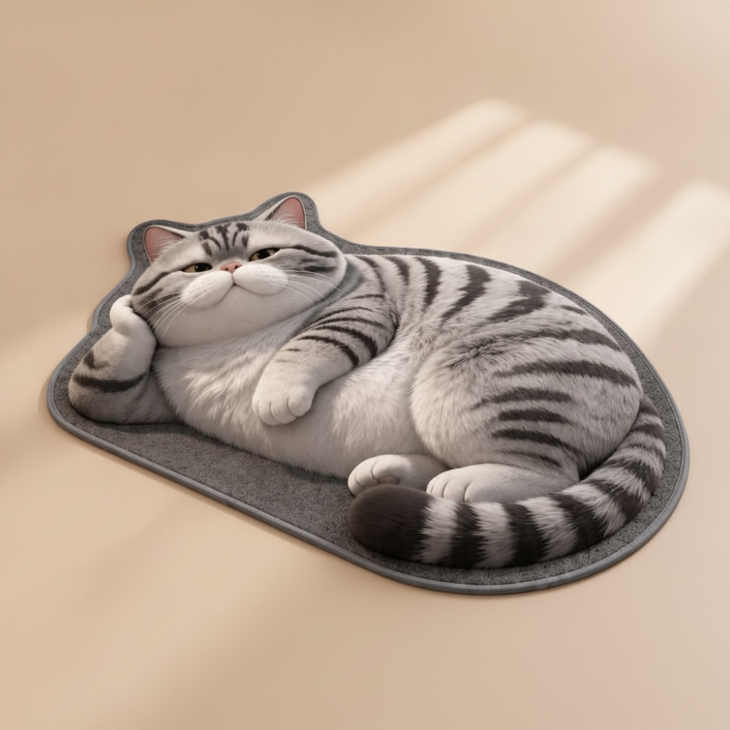 Tapis de bain en terre de diatomée Chat 40×60 cm