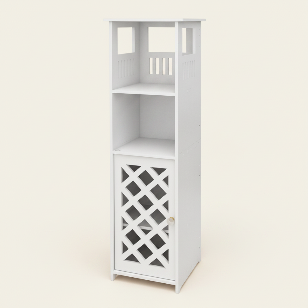 Colonne de rangement salle de bain blanche 78cm