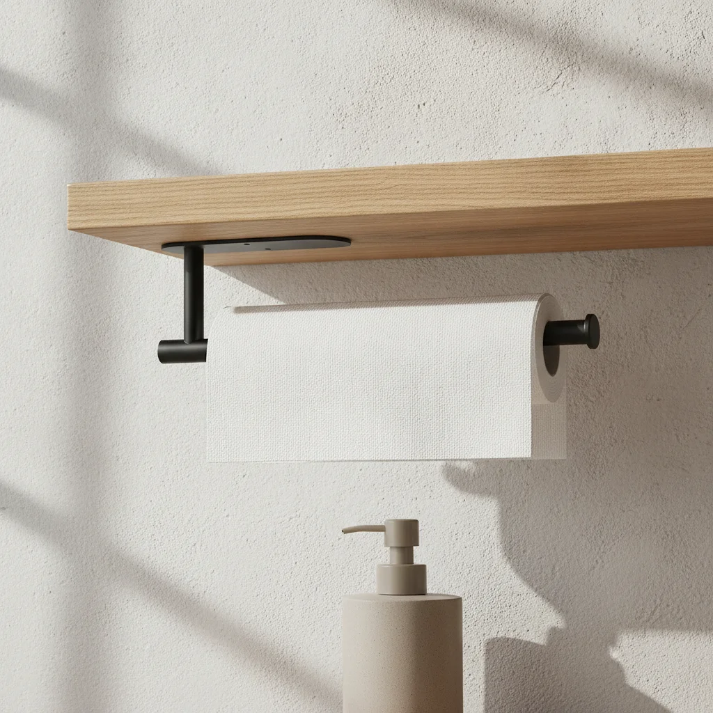 Porte-papier toilette adhésif en inox