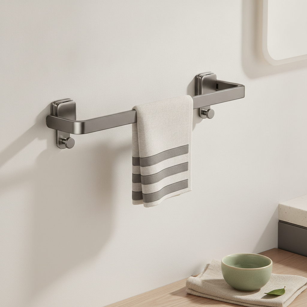 Porte-serviette mural pliable sans perçage