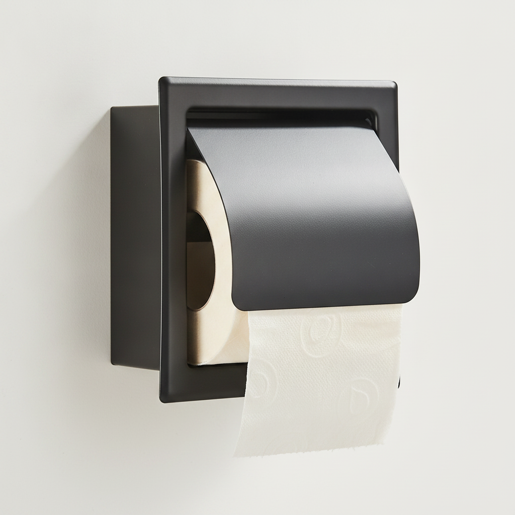 Porte-papier toilette mural noir mat