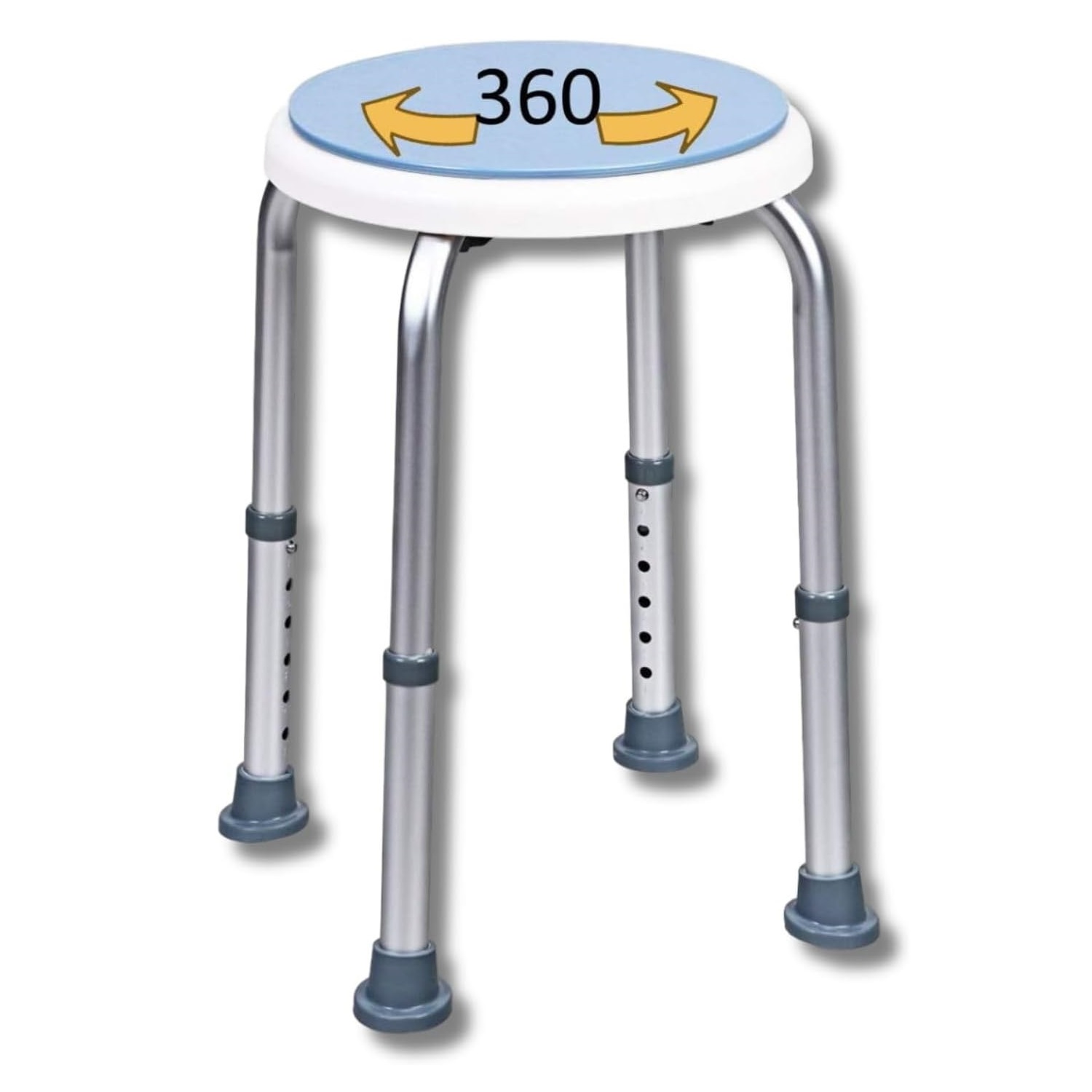 Tabouret de douche pivotant réglable 6 niveaux