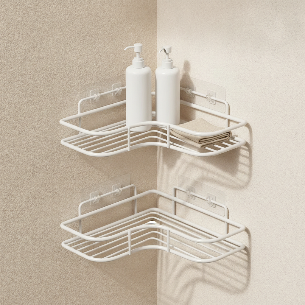 Étagère de douche d'angle en acier inoxydable