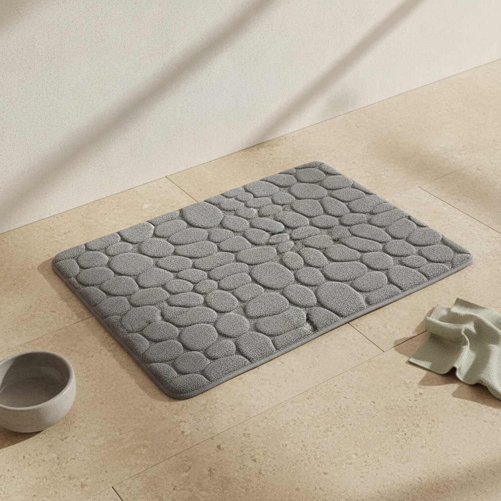 Tapis de bain antidérapant relief pavés