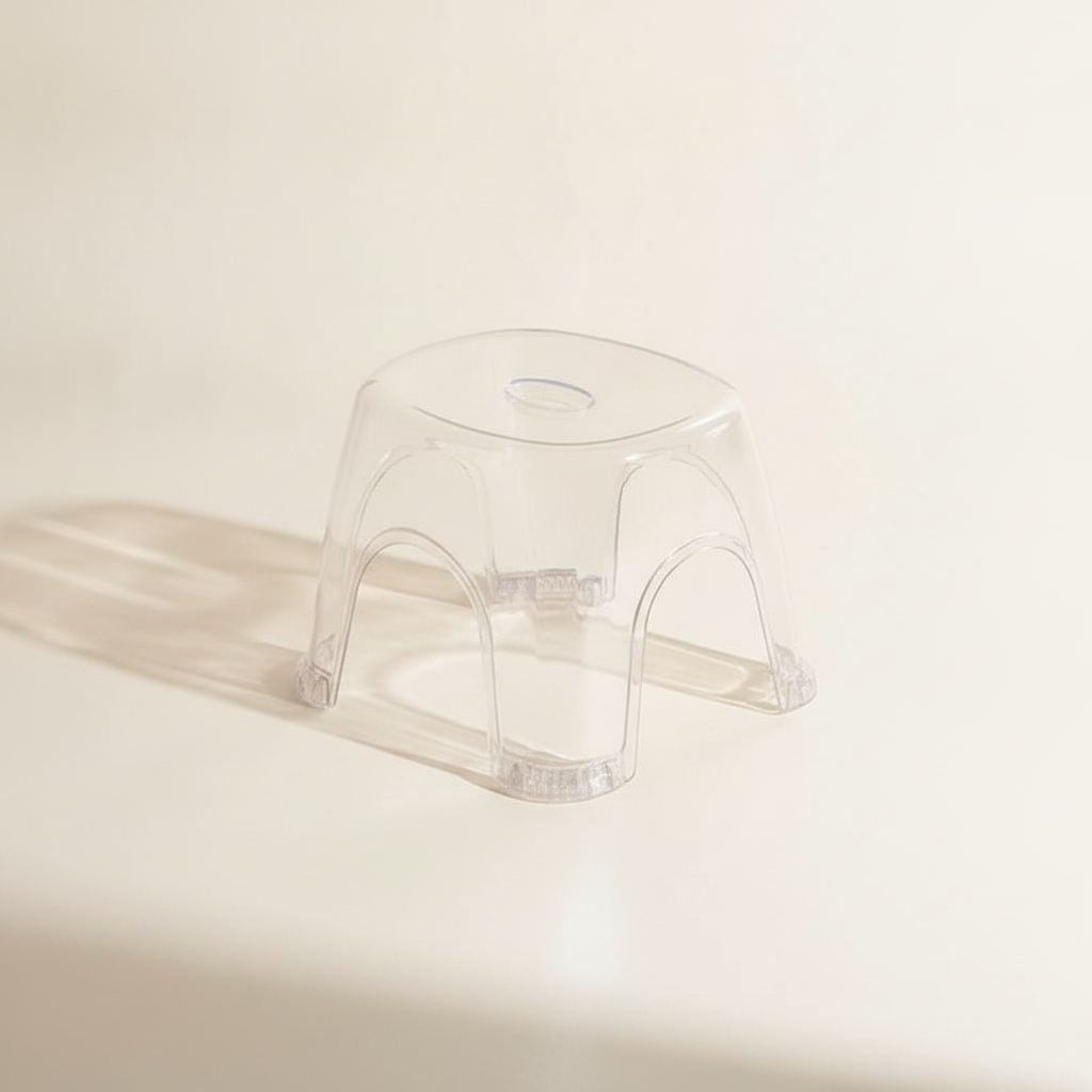 Tabouret de salle de bain transparent