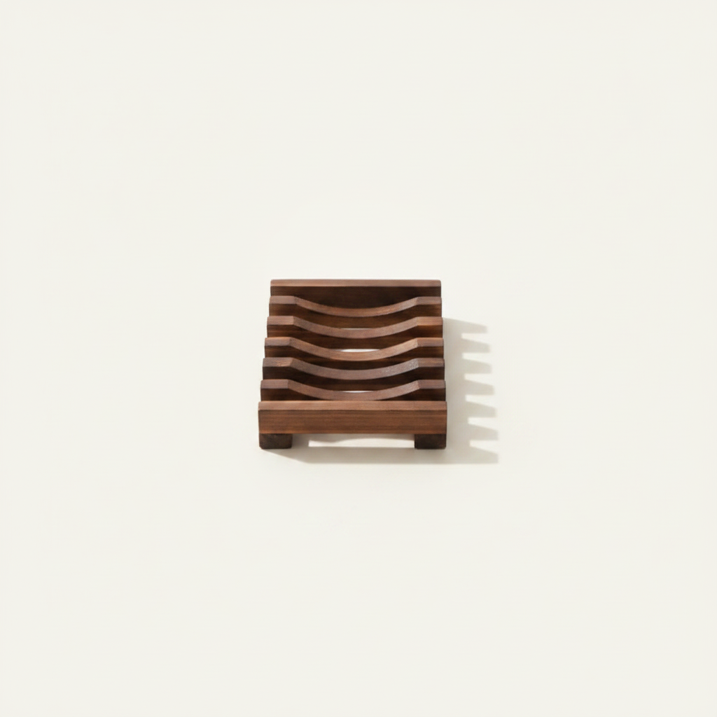 Porte-savon égouttoir en bois naturel