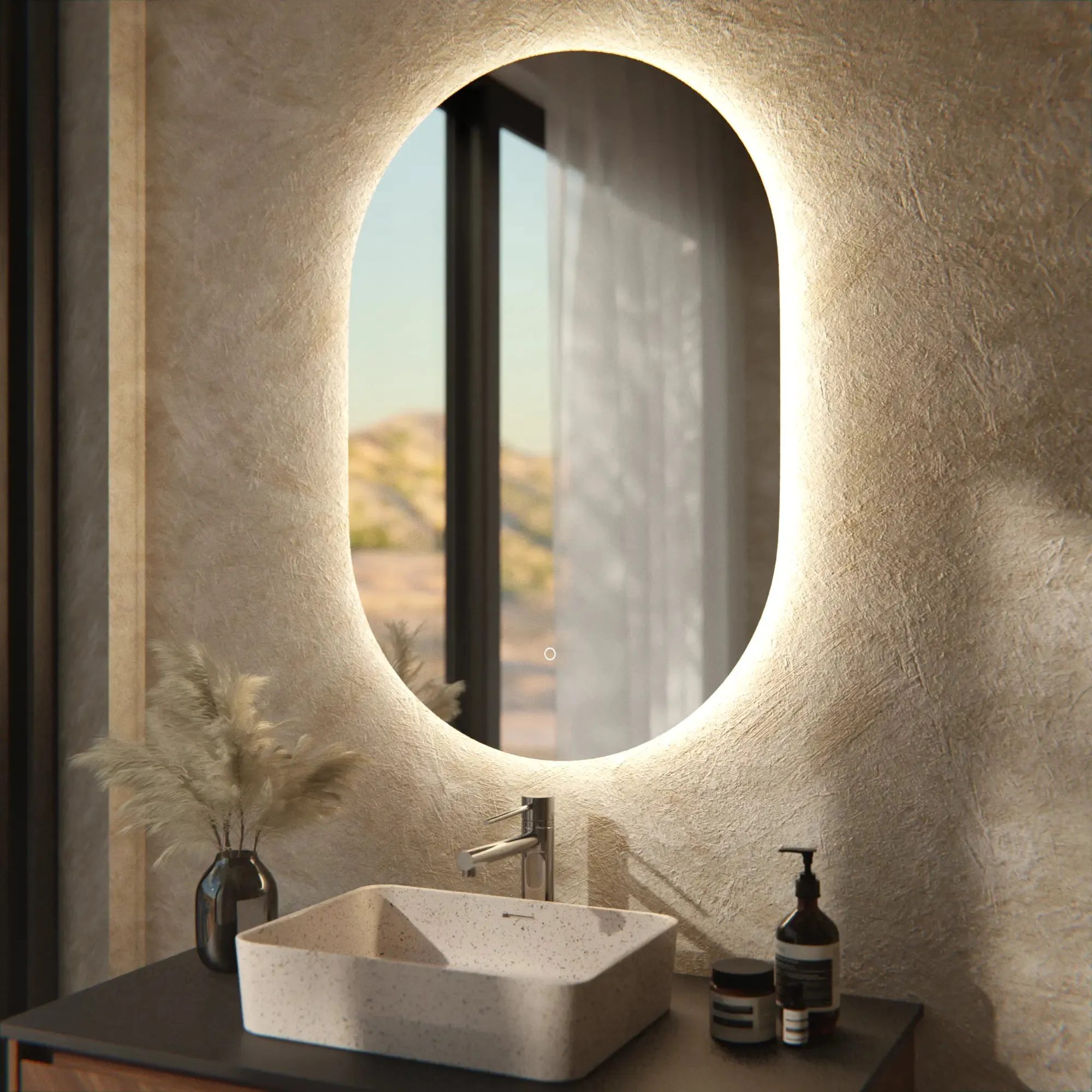 Miroir de salle de bain sans cadre 90x60cm