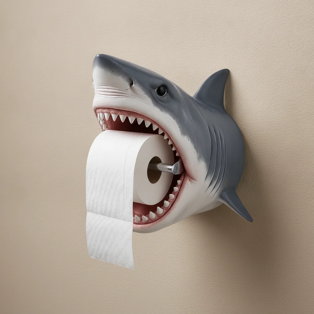 Porte-papier toilette mural — Tortue ou Requin
