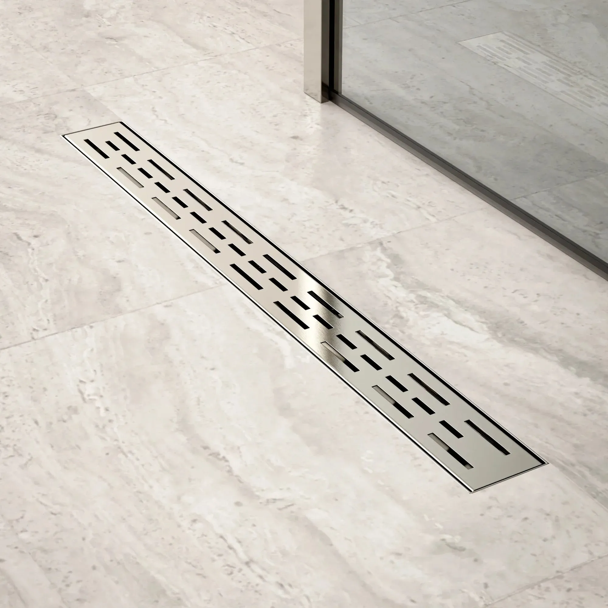 Caniveau de douche – 70 cm – Grille standard – Acier inoxydable – avec bride