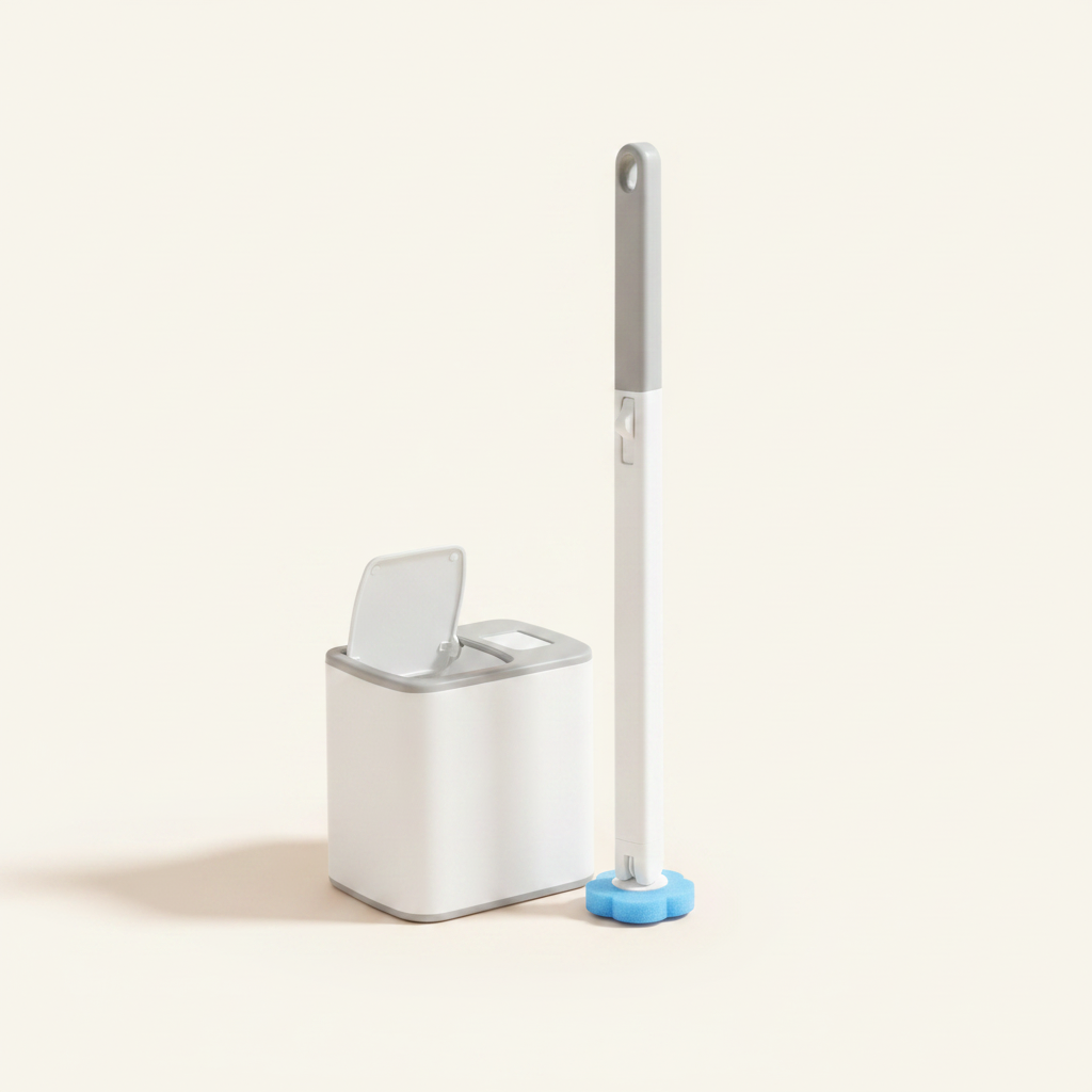 Brosse WC avec support et têtes jetables