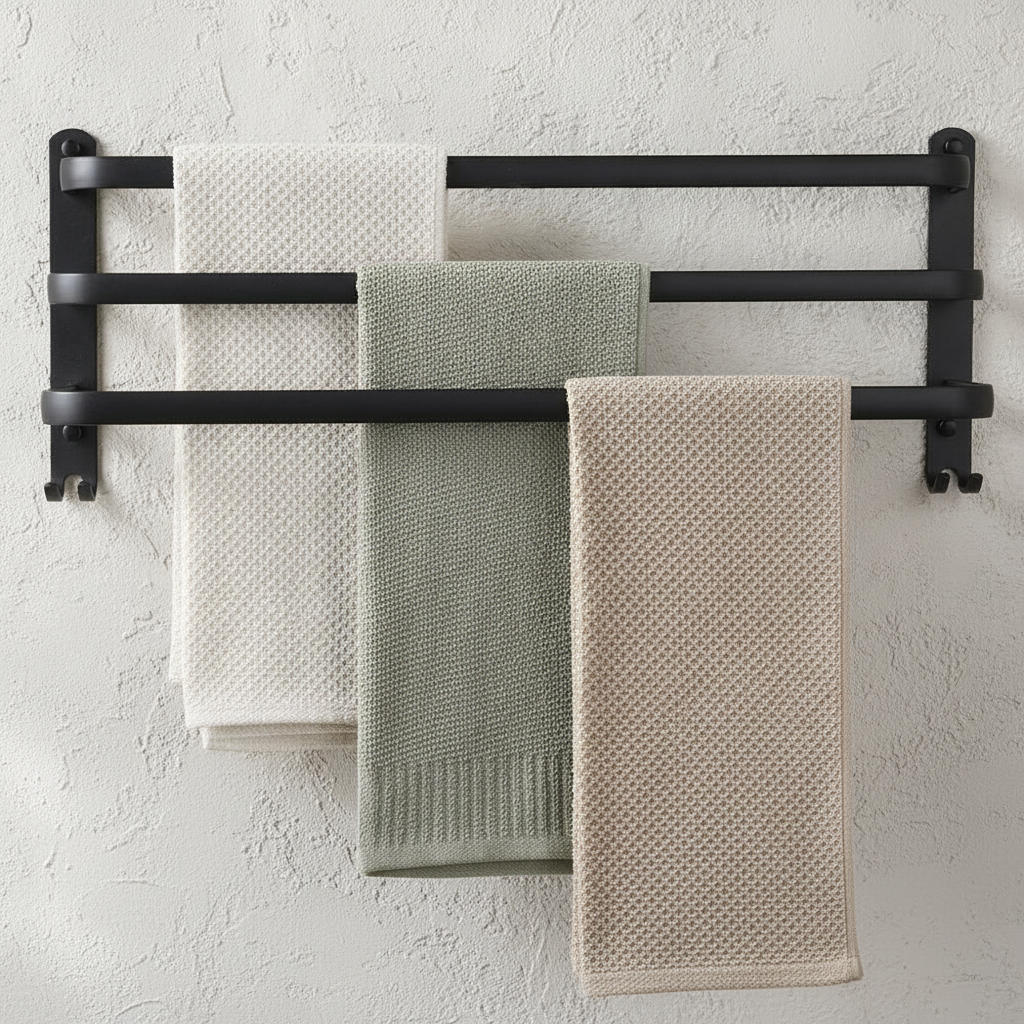 Porte-serviettes mural 3 niveaux 50 cm
