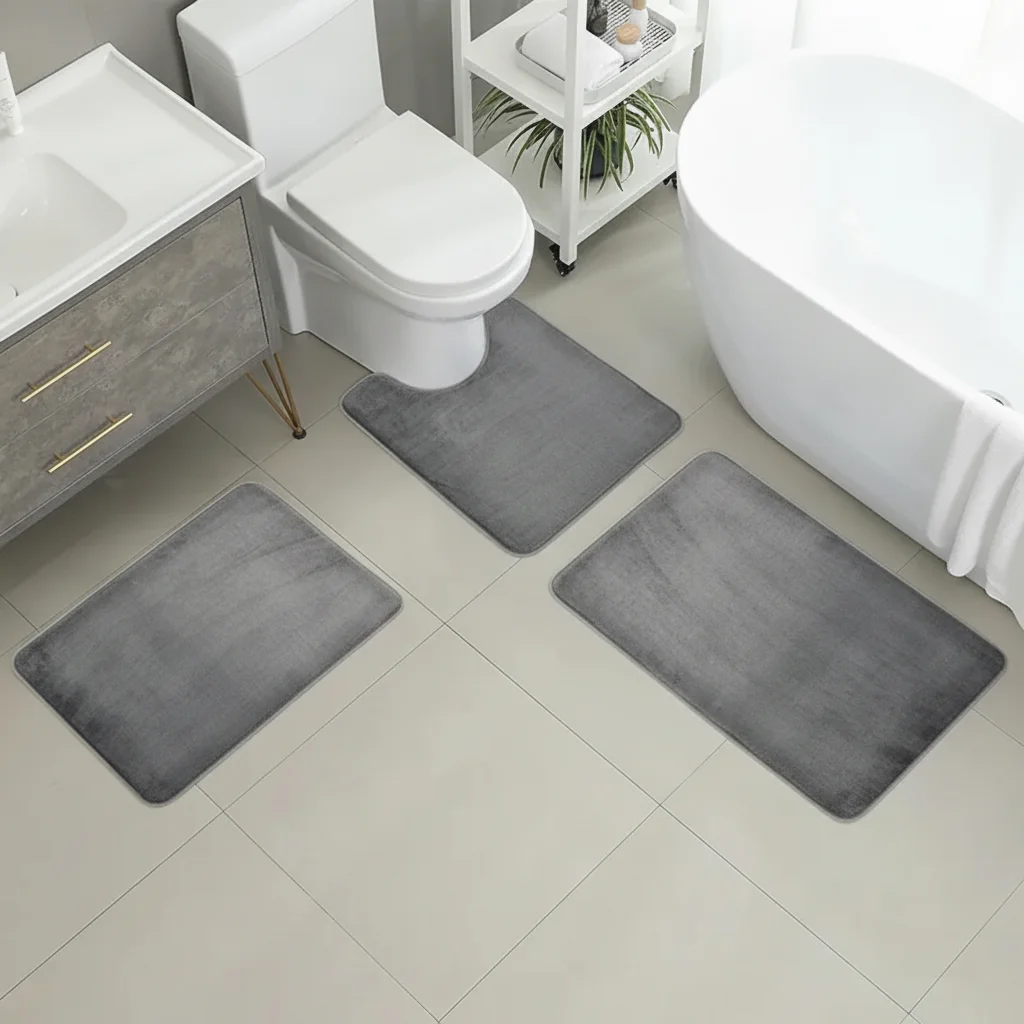 Ensemble tapis de bain absorbant 3 pièces