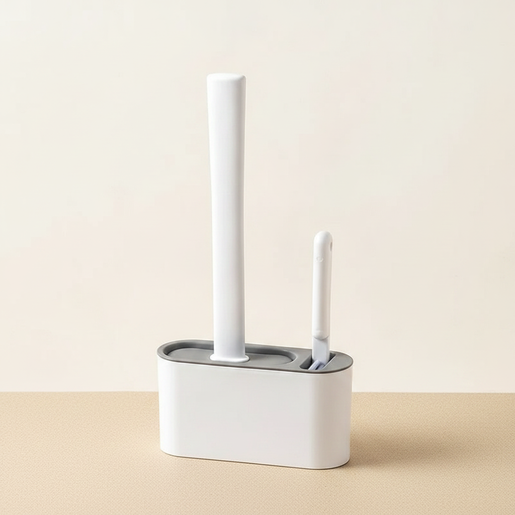 Brosse WC en silicone avec support