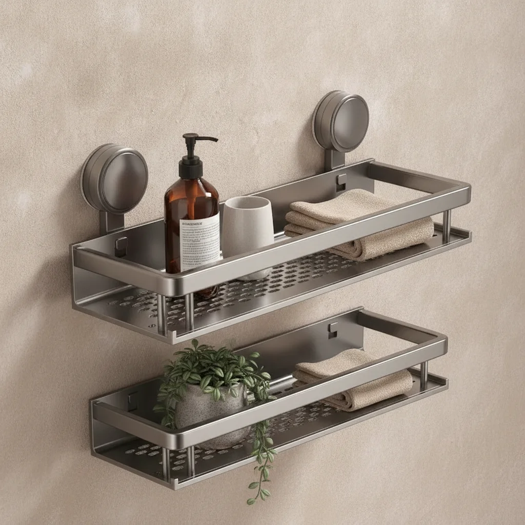 Étagère de salle de bain sans perçage