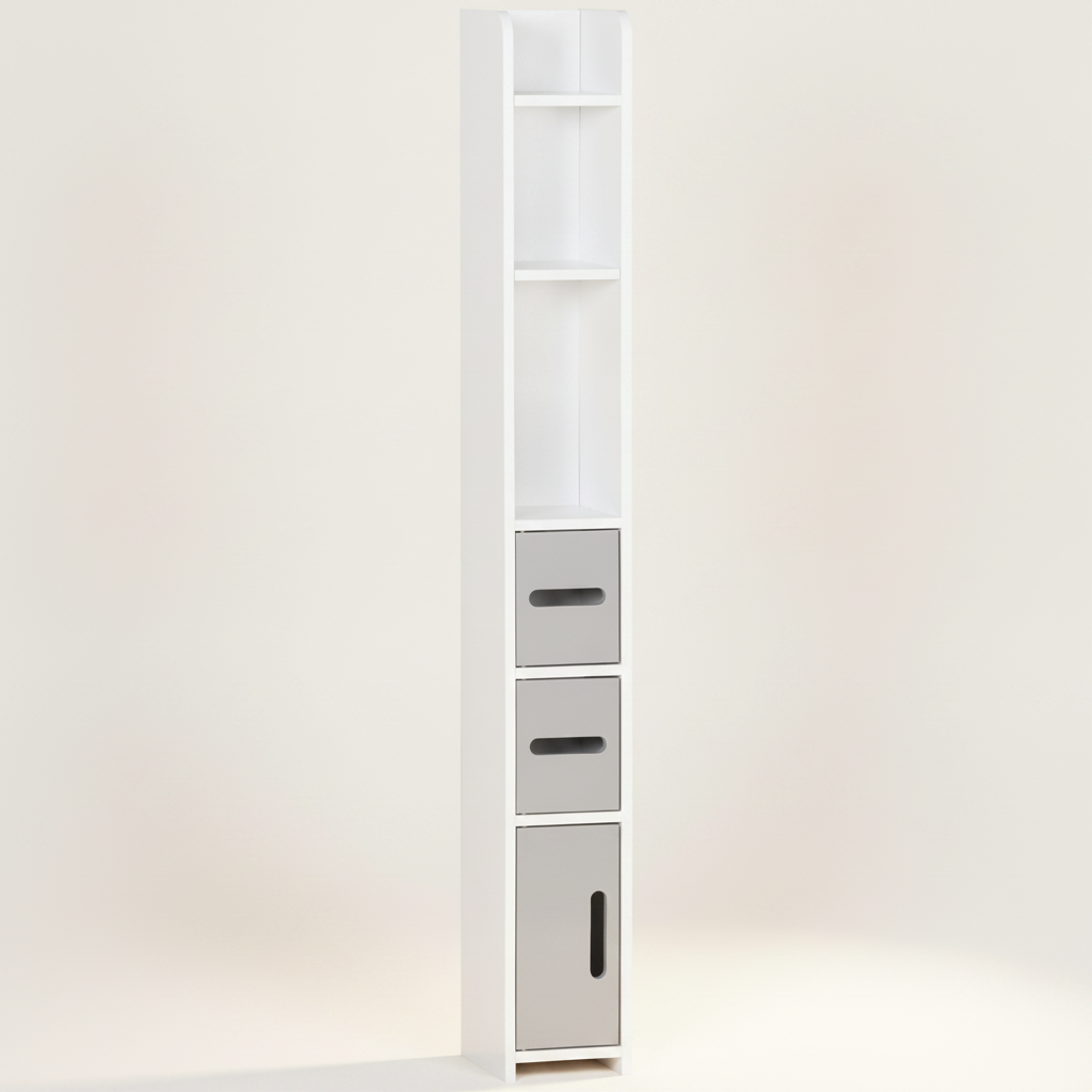 Colonne de salle de bain compacte 120 cm grise