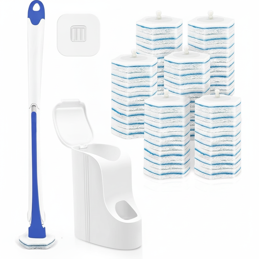 Brosse WC jetable et 48 recharges