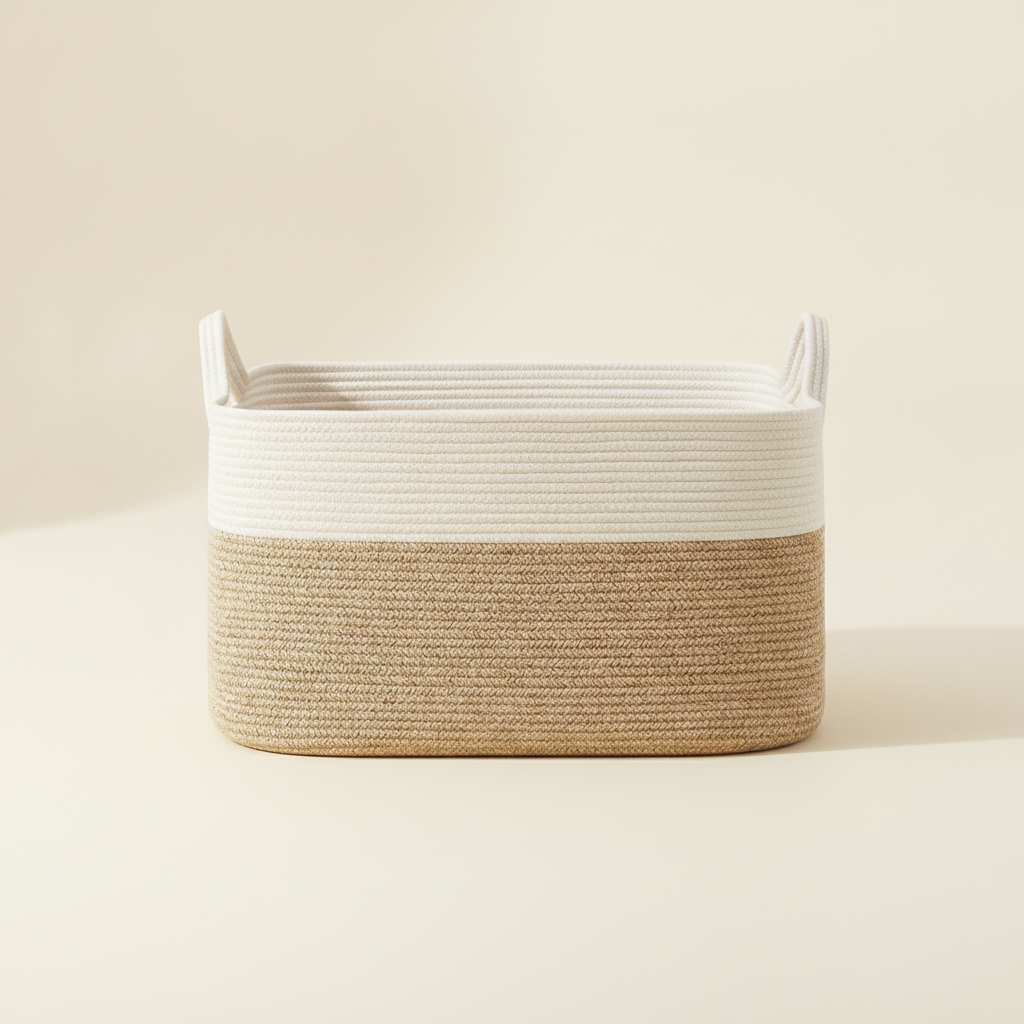 Panier de rangement cube en coton tissé