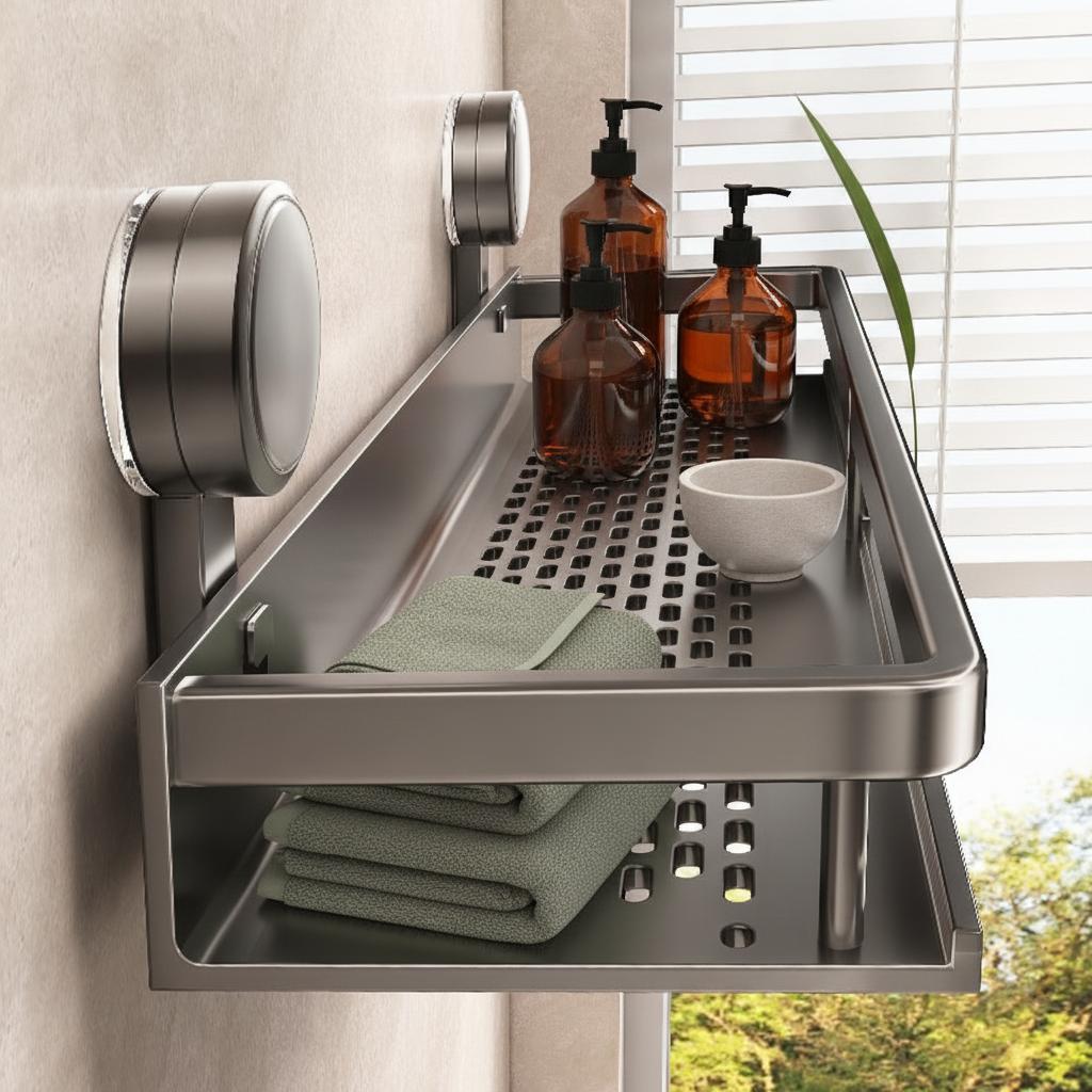 Étagère de salle de bain sans perçage