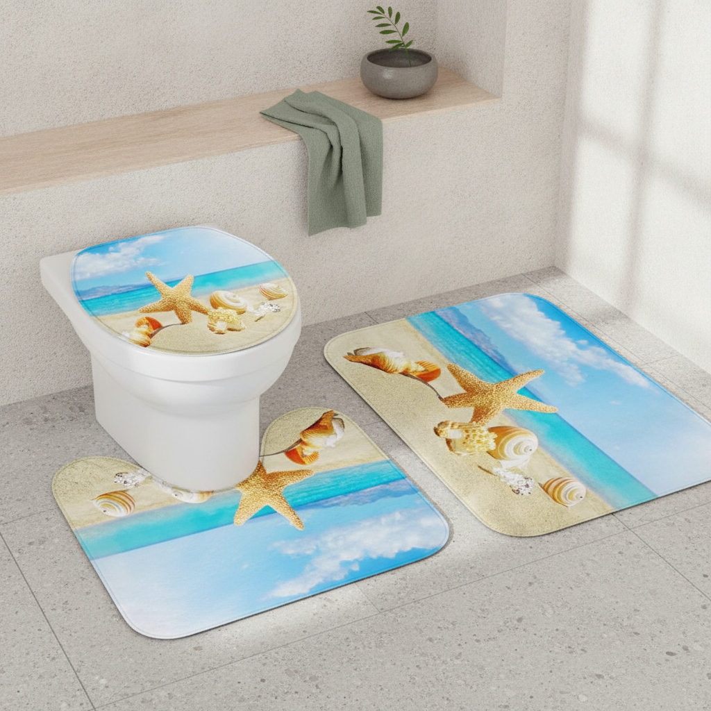 Ensemble tapis de bain 3 pièces mémoire de forme