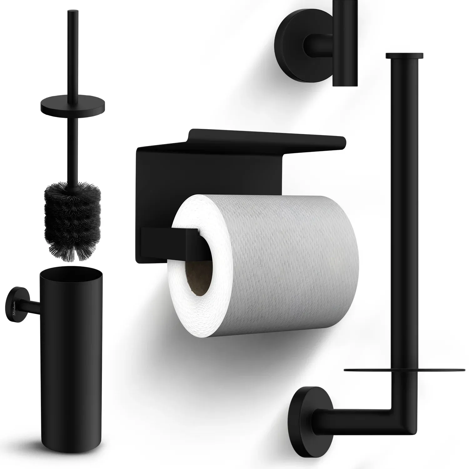 Ensemble d’accessoires de salle de bain – WC – Noir