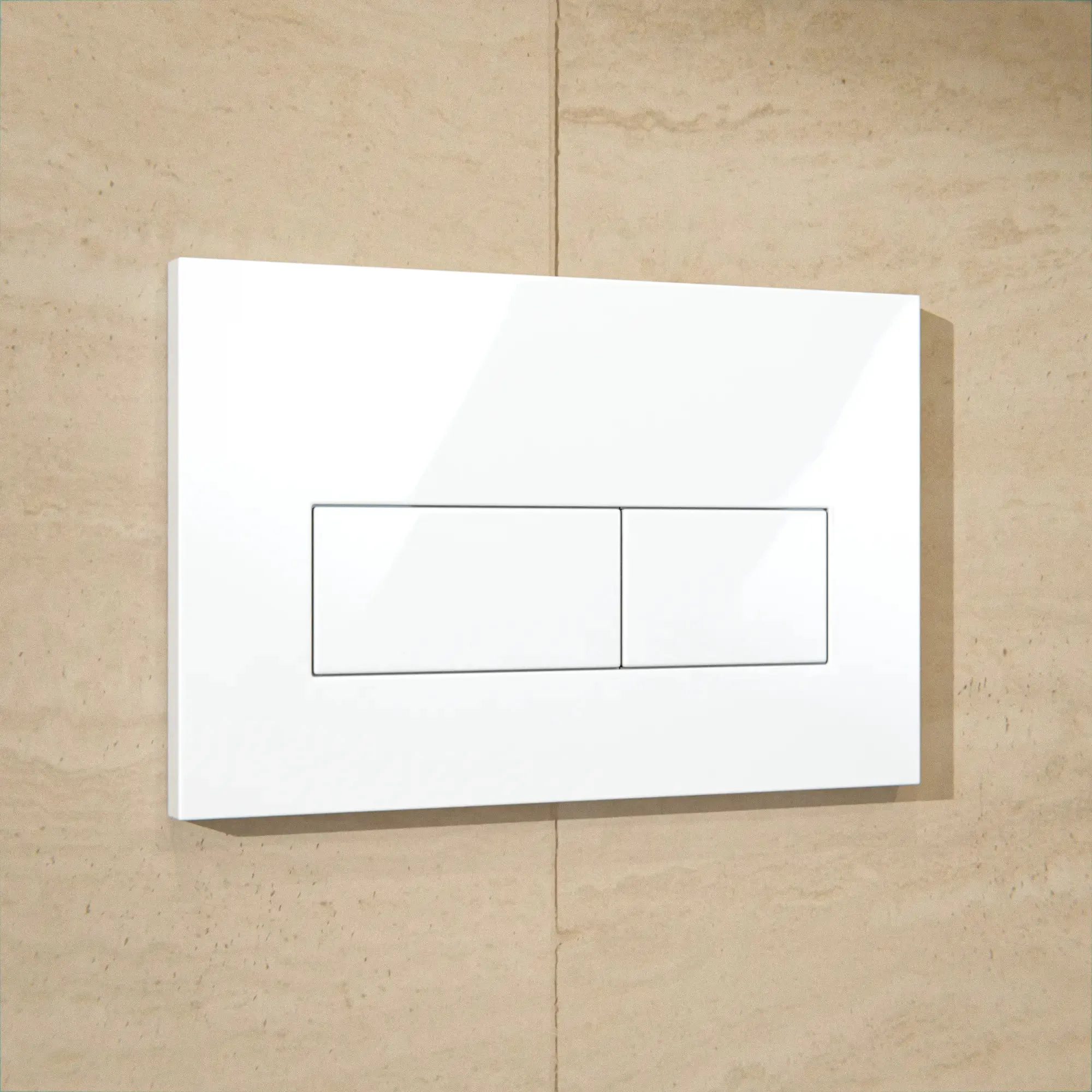 Plaque de commande - Blanc Brillant - ABS plastique DualFlush