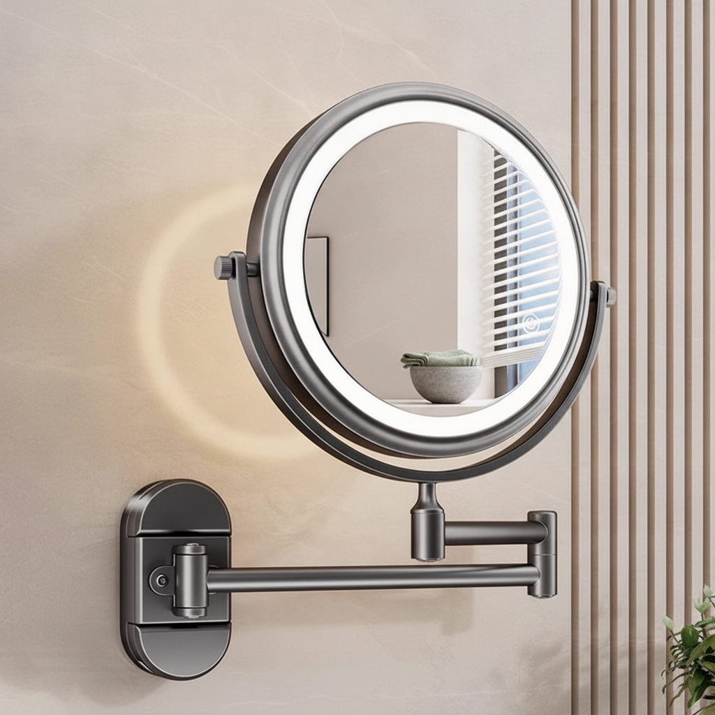 Miroir grossissant mural lumineux 3X