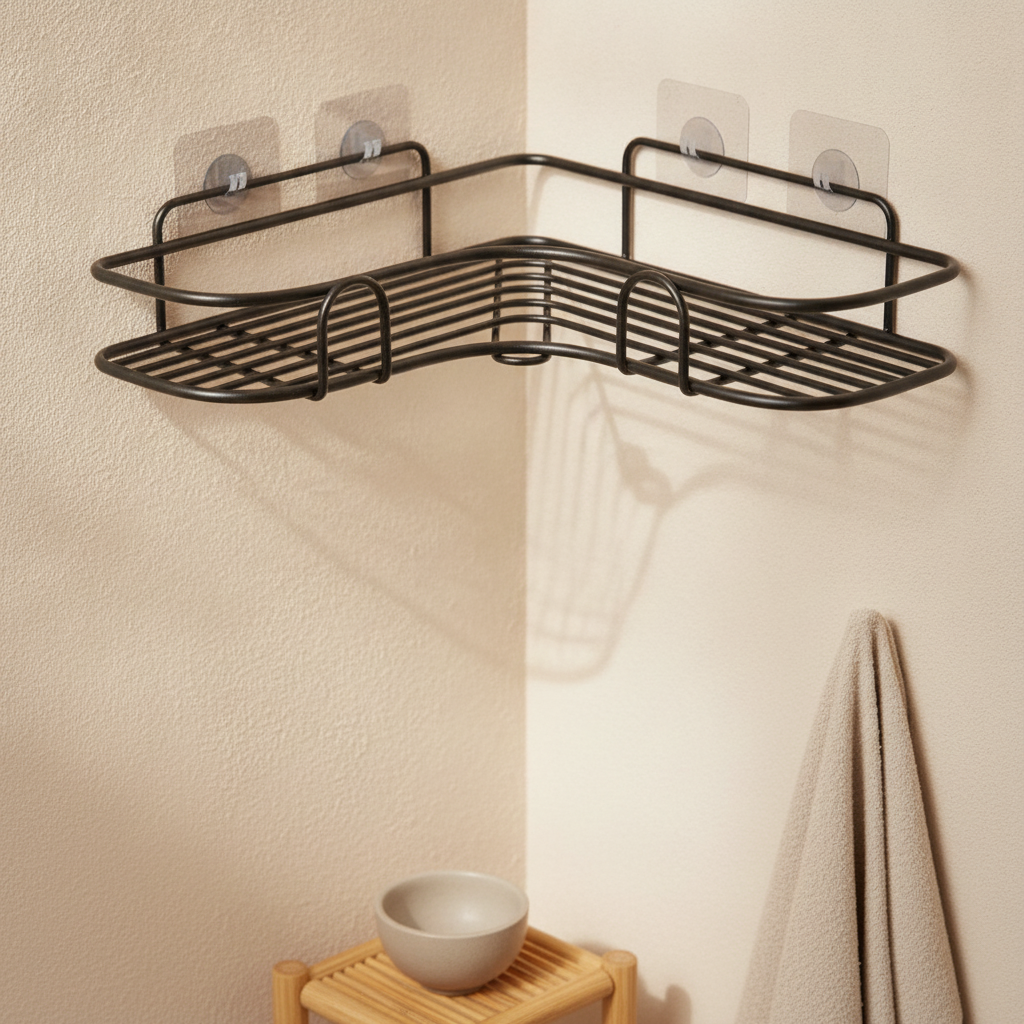 Étagère de douche d'angle sans perçage
